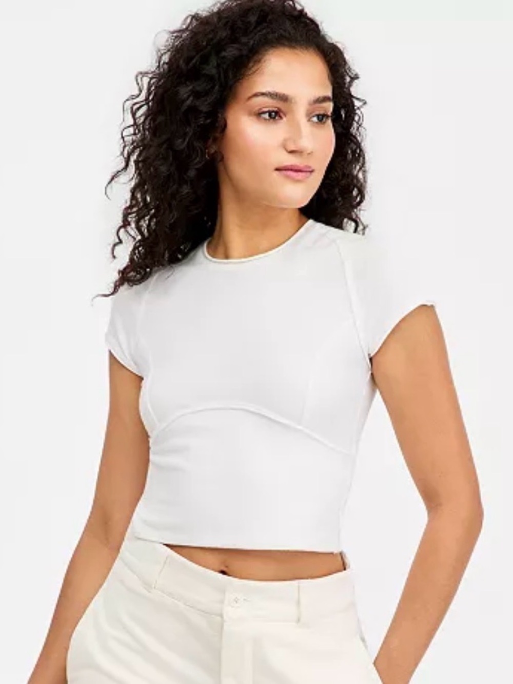 NWT We The Free Protagonist Tee White Size Small Cropped Minimalist Top